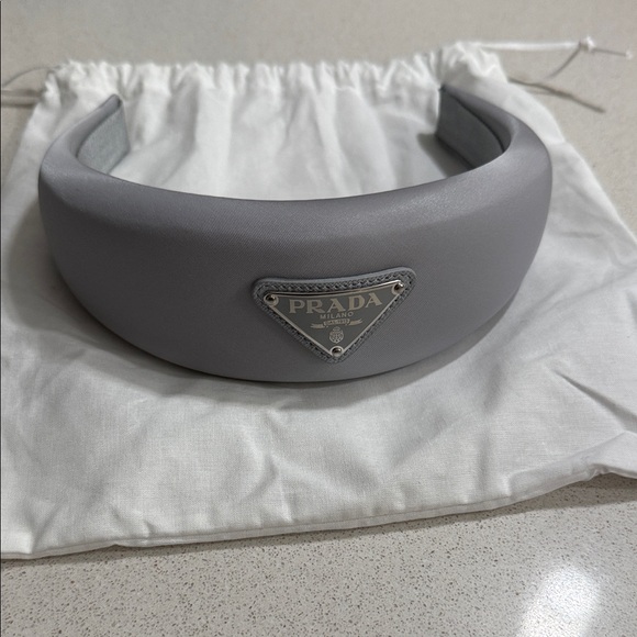 Authentic Prada Silver Logo Headband - Picture 2 of 8